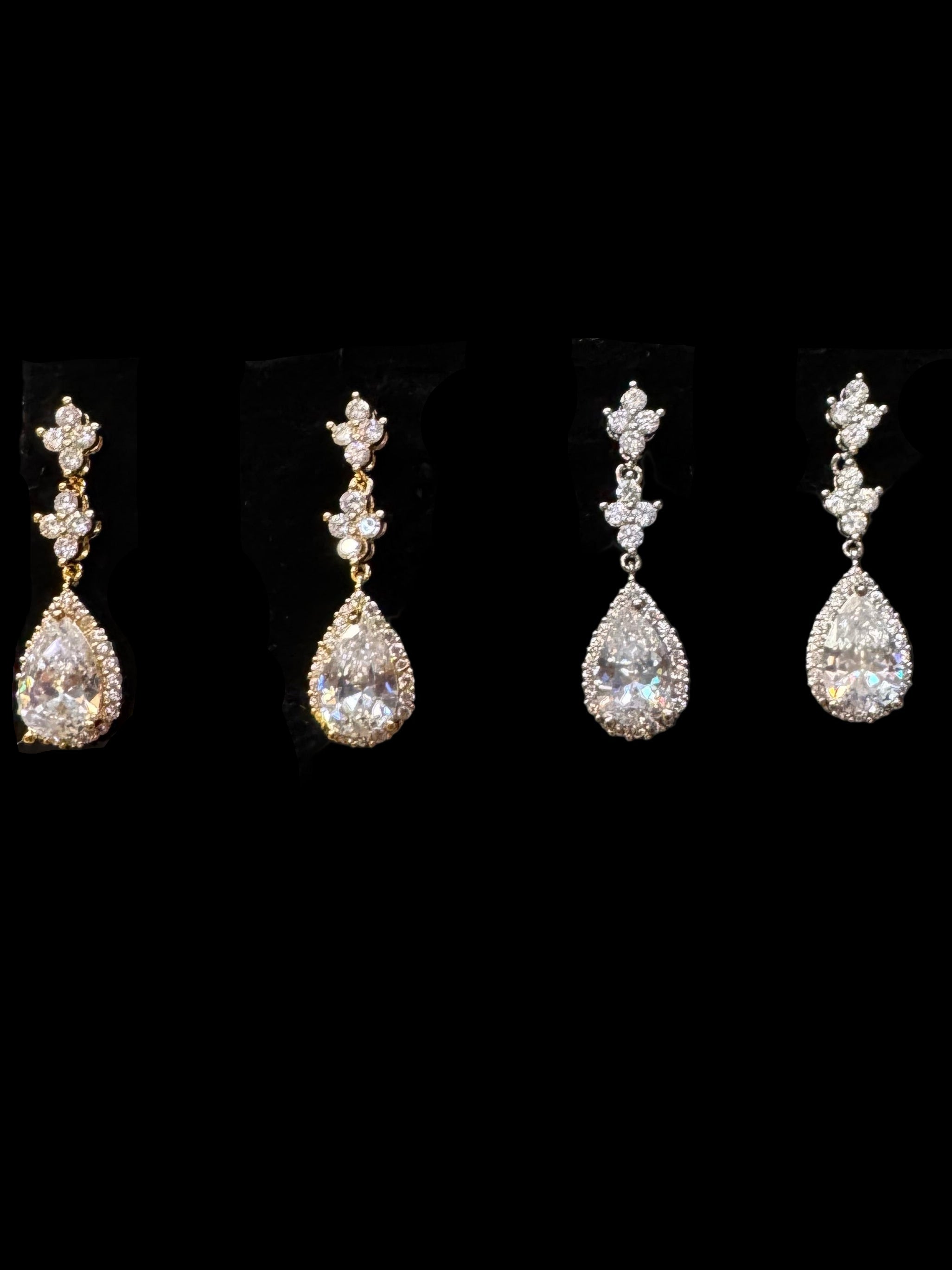 Pear-Cut Crystal Drop Earrings In Gold or Silver Sparkle-Earrings-Deja Nu Tx-Deja Nu Boutique, Women's Fashion Boutique in Lampasas, Texas