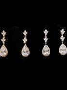 Pear-Cut Crystal Drop Earrings In Gold or Silver Sparkle-Earrings-Deja Nu Tx-Deja Nu Boutique, Women's Fashion Boutique in Lampasas, Texas