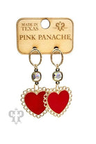 Pink Panache Chain Link Enamel Red Heart Earring-Earrings-Pink Panache-Deja Nu Boutique, Women's Fashion Boutique in Lampasas, Texas