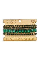 Pink Panache Four Strand Emerald Rhinestone Bracelet Set-Bracelets-Pink Panache-Deja Nu Boutique, Women's Fashion Boutique in Lampasas, Texas