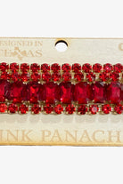 Pink Panache Four Strand Gold And Red Rhinestone Bracelet Set-Bracelets-Pink Panache-Deja Nu Boutique, Women's Fashion Boutique in Lampasas, Texas