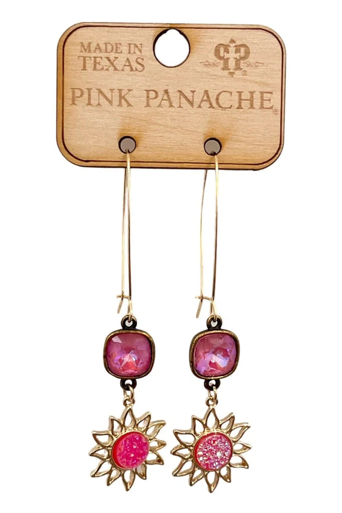 Pink Panache Fuchsia Sun Drop Earrings-Earrings-Pink Panache-Deja Nu Boutique, Women's Fashion Boutique in Lampasas, Texas