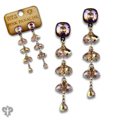 Pink Panache Gold or Silver Waterfall Bead Earrings with Austrian Crystals-Earrings-Pink Panache-Deja Nu Boutique, Women's Fashion Boutique in Lampasas, Texas