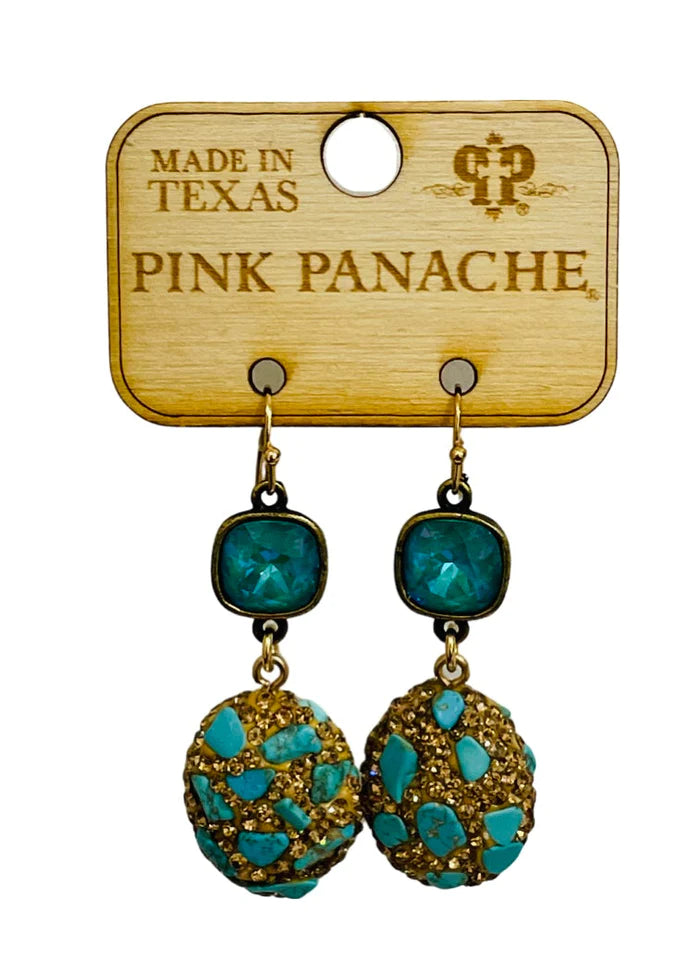 Pink Panache Green Turquoise Nugget Earring-Deja Nu Tx-Deja Nu Boutique, Women's Fashion Boutique in Lampasas, Texas