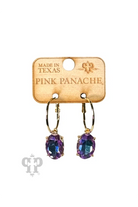 Pink Panache Oval Rhinestone Drop Earring In Purple-Earrings-Pink Panache-Deja Nu Boutique, Women's Fashion Boutique in Lampasas, Texas