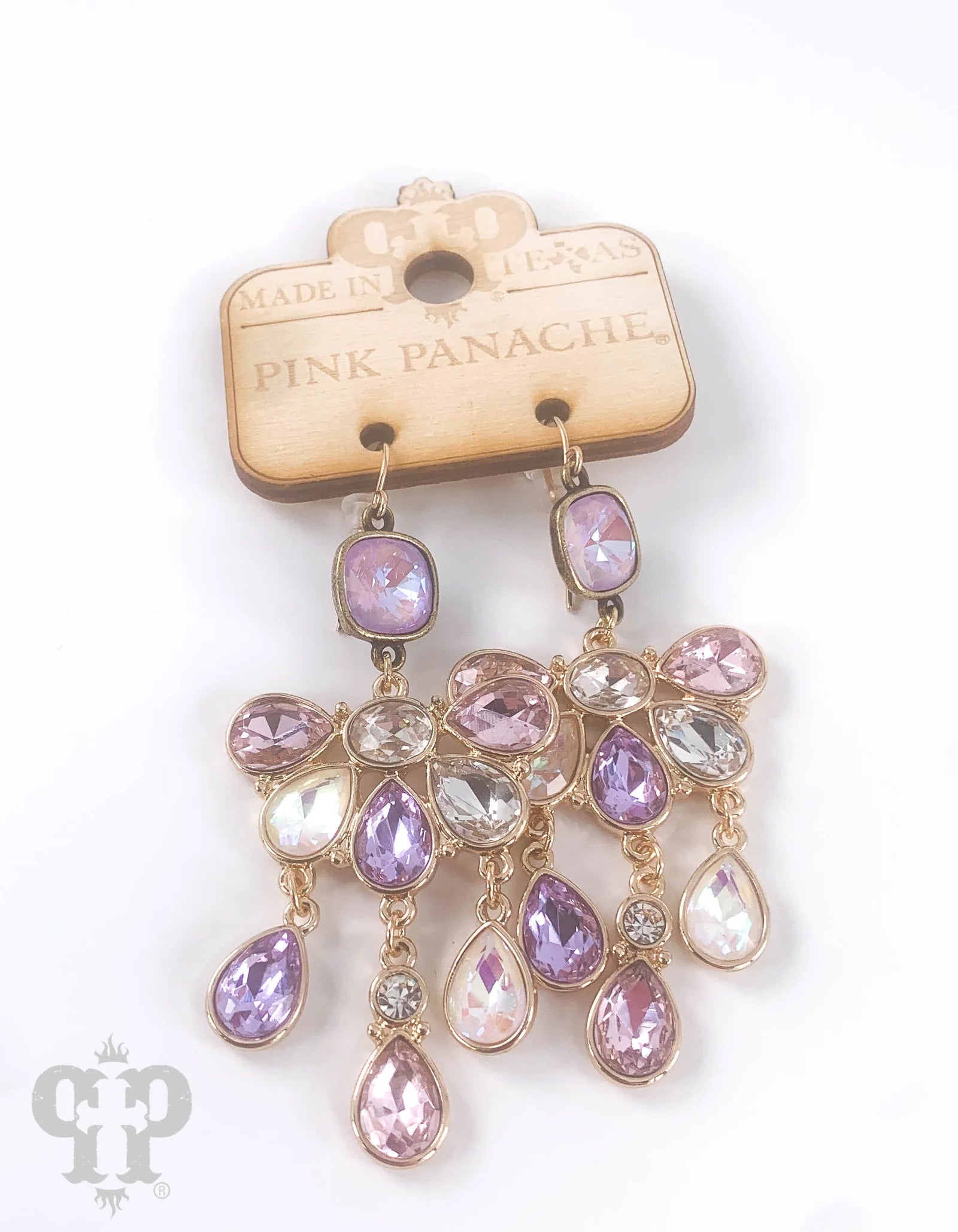 Pink Panache Pastel Rhinestone Chandelier Earrings – Lavender, Blush & Crystal Shine-Earrings-Pink Panache-Deja Nu Boutique, Women's Fashion Boutique in Lampasas, Texas