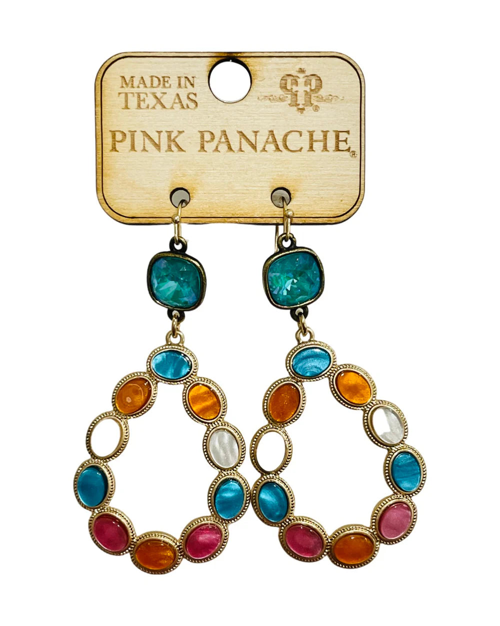 Pink Panache Pearlized Multicolor Teardrop Earrings with Austrian Crystal-Earrings-Pink Panache-Deja Nu Boutique, Women's Fashion Boutique in Lampasas, Texas