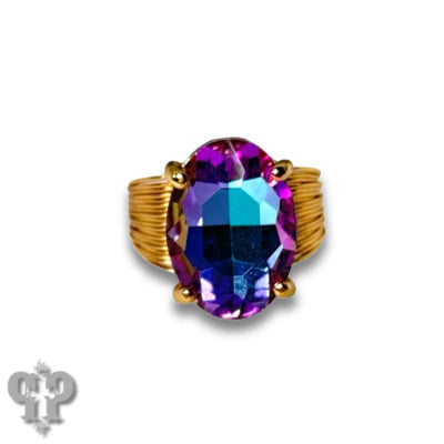 Pink Panache Purple Faceted Oval Rhinestone Adjustable Ring-Rings-Pink Panache-Deja Nu Boutique, Women's Fashion Boutique in Lampasas, Texas