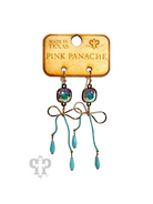 Pink Panache Wavy Blue Bow Earring-Earrings-Pink Panache-Deja Nu Boutique, Women's Fashion Boutique in Lampasas, Texas