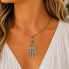 Pink Panache Waterfall Beaded Pendant Necklace with Austrian Crystal-Necklace-Pink Panache-Deja Nu Boutique, Women's Fashion Boutique in Lampasas, Texas
