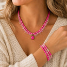 Pink Panache Beaded Two-Strand Necklace with Austrian Crystal - LC-Necklace-Pink Panache-Deja Nu Boutique, Women's Fashion Boutique in Lampasas, Texas