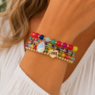 Pink Panache Multi-Color Bead Bracelet Set with LOVE Charm-Bracelets-Pink Panache-Deja Nu Boutique, Women's Fashion Boutique in Lampasas, Texas
