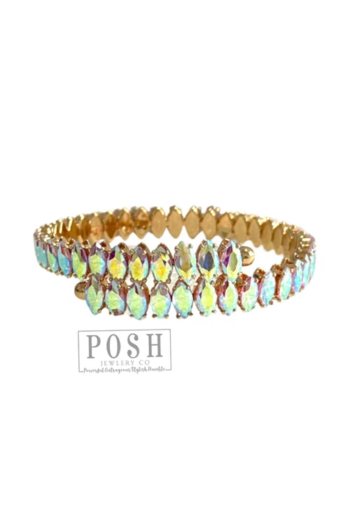 Posh By Pink Panache AB Marquis Crystal Cuff Bracelet-Bracelets-Posh Jewelry Co.-Deja Nu Boutique, Women's Fashion Boutique in Lampasas, Texas