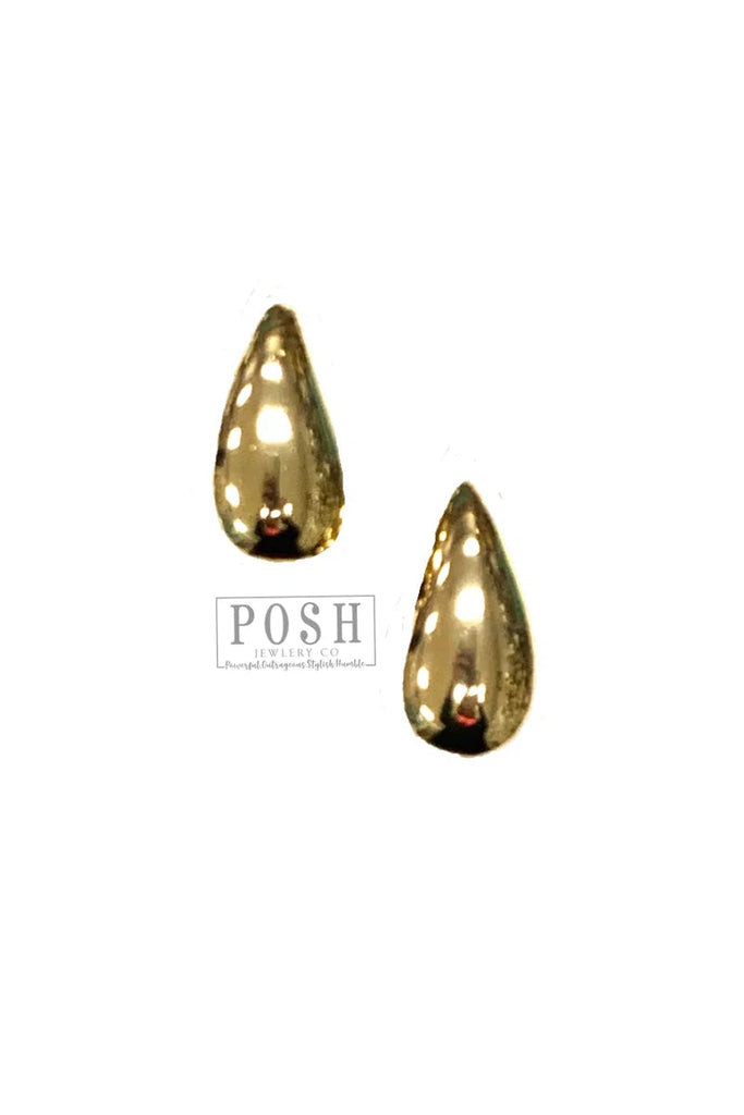 Posh By Pink Panache Gold Medium Raindrop Post Earring-Earrings-Posh Jewelry Co.-Deja Nu Boutique, Women's Fashion Boutique in Lampasas, Texas