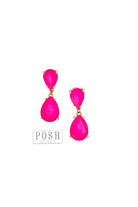 Posh By Pink Panache Neon Fuchsia Rhinestone Earring-Earrings-Posh Jewelry Co.-Deja Nu Boutique, Women's Fashion Boutique in Lampasas, Texas