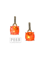 Posh By Pink Panache Orange Rhinestone Drop Earring-Earrings-Posh Jewelry Co.-Deja Nu Boutique, Women's Fashion Boutique in Lampasas, Texas