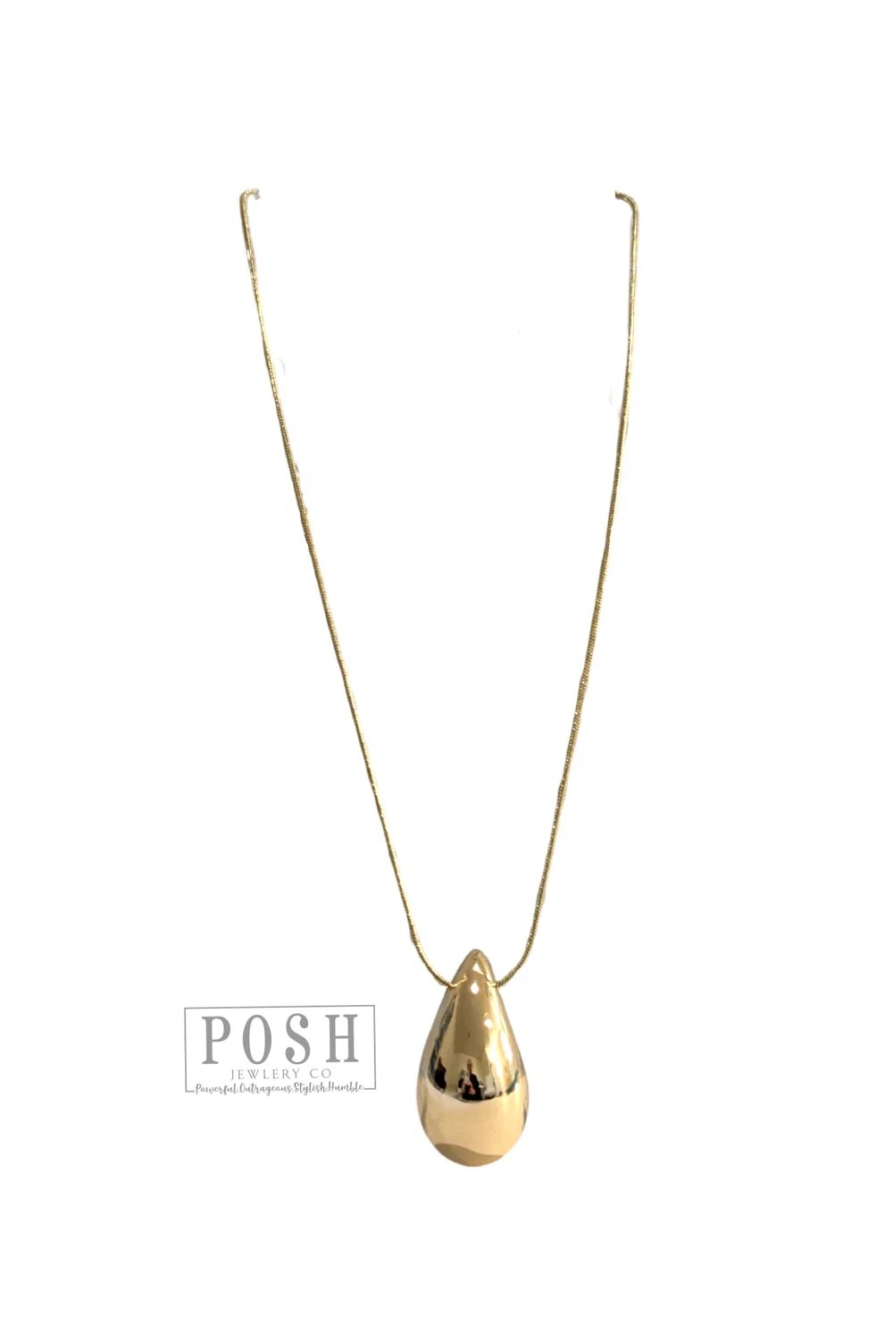 Posh By Pink Panache Raindrop Pendant Necklace In Gold-Necklaces-Posh Jewelry Co.-Deja Nu Boutique, Women's Fashion Boutique in Lampasas, Texas