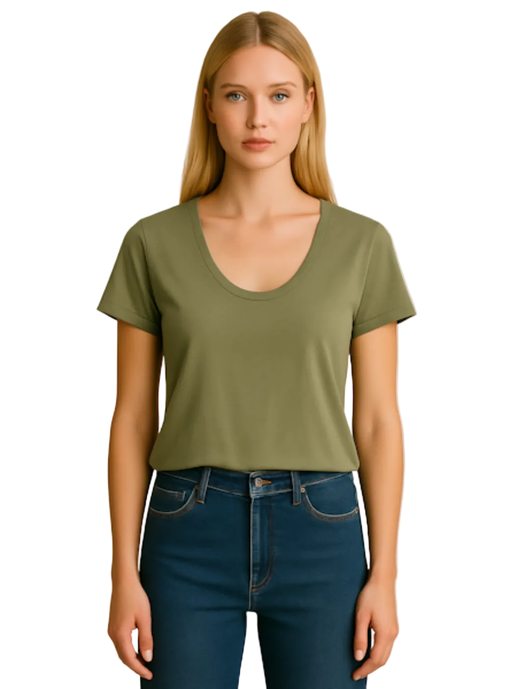 Project Social T Flora U-Neck Tee – Sage Leaf-T-Shirts-Project Social T-Deja Nu Boutique, Women's Fashion Boutique in Lampasas, Texas