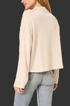 Project Social T Modern Lover Cozy Funnel Neck Oatmeal Pullover-Tops-Project Social T-Deja Nu Boutique, Women's Fashion Boutique in Lampasas, Texas