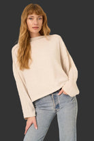 Project Social T Modern Lover Cozy Funnel Neck Oatmeal Pullover-Tops-Project Social T-Deja Nu Boutique, Women's Fashion Boutique in Lampasas, Texas