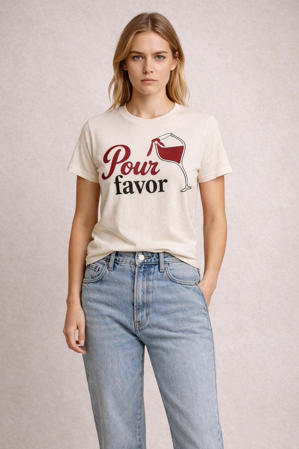 Project Social T Pour Favor Tee in Vintage White-T-Shirts-Project Social T-Deja Nu Boutique, Women's Fashion Boutique in Lampasas, Texas