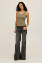 Project Social T Cooper Sweater Rib Tank – Sage Leaf-Camis/Tanks-Project Social T-Deja Nu Boutique, Women's Fashion Boutique in Lampasas, Texas
