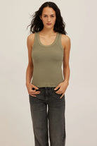 Project Social T Cooper Sweater Rib Tank – Sage Leaf-Camis/Tanks-Project Social T-Deja Nu Boutique, Women's Fashion Boutique in Lampasas, Texas