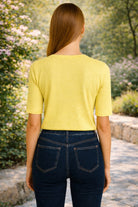Project Social T Jude V-Neck Elbow Sleeve Tee in Butter Yellow-T-Shirts-Project Social T-Deja Nu Boutique, Women's Fashion Boutique in Lampasas, Texas