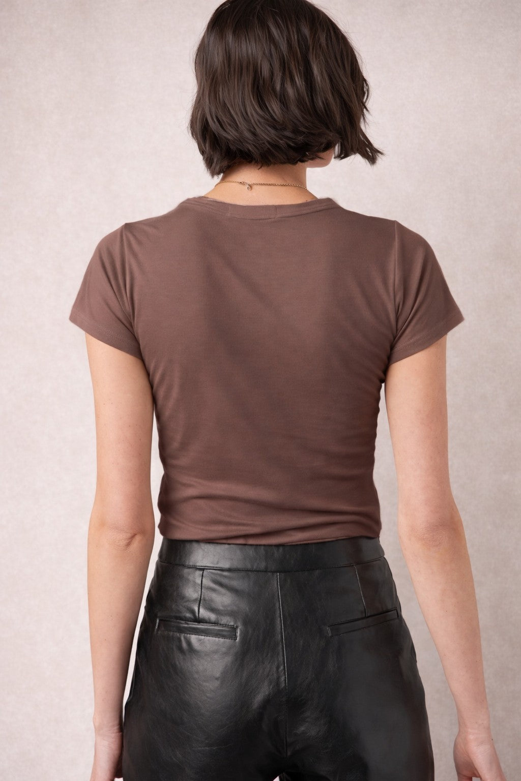 Project Social T You Got It Washed Baby Tee in Deep Taupe-T-Shirts-Project Social T-Deja Nu Boutique, Women's Fashion Boutique in Lampasas, Texas