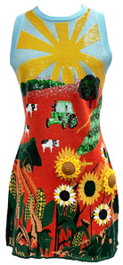 Queen Of Sparkles Multi Farm with Knit Sunflowers Tank Dress-Dresses-Queen Of Sparkles-Deja Nu Boutique, Women's Fashion Boutique in Lampasas, Texas