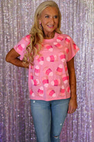 Queen Of Sparkles Pink Candy Corn Scattered Tee-Tops-Queen Of Sparkles-Deja Nu Boutique, Women's Fashion Boutique in Lampasas, Texas