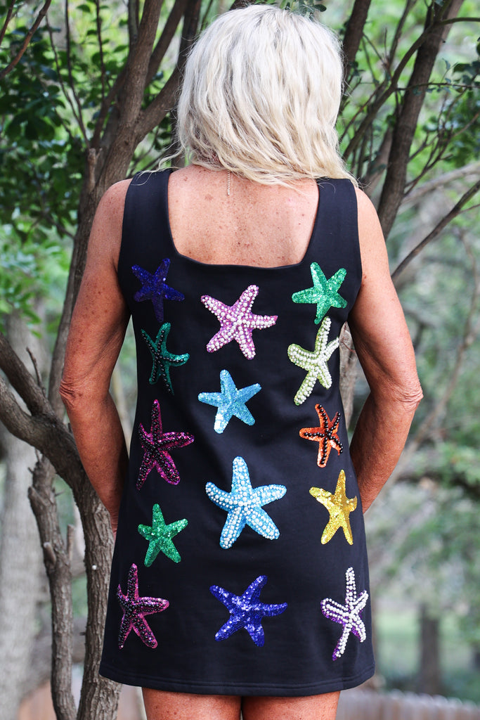 Queen Of Sparkles Starfish Tank Dress-Short Dresses-Queen Of Sparkles-Deja Nu Boutique, Women's Fashion Boutique in Lampasas, Texas