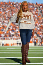 Queen Of Sparkles Grey ‘Longhorns’ Texas Vintage Sweatshirt-Sweaters-Queen Of Sparkles-Deja Nu Boutique, Women's Fashion Boutique in Lampasas, Texas