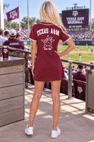 Queen Of Sparkles Licensed-Maroon Texas A&M Baseball Jersey Tee Dress-Short Dresses-Queen Of Sparkles-Deja Nu Boutique, Women's Fashion Boutique in Lampasas, Texas