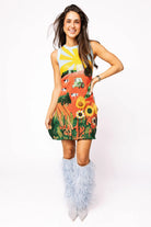 Queen Of Sparkles Multi Farm with Knit Sunflowers Tank Dress-Dresses-Queen Of Sparkles-Deja Nu Boutique, Women's Fashion Boutique in Lampasas, Texas