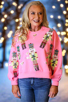 Queen Of Sparkles Pink Martini Nutcrackers Sweatshirt-Sweaters-Queen Of Sparkles-Deja Nu Boutique, Women's Fashion Boutique in Lampasas, Texas