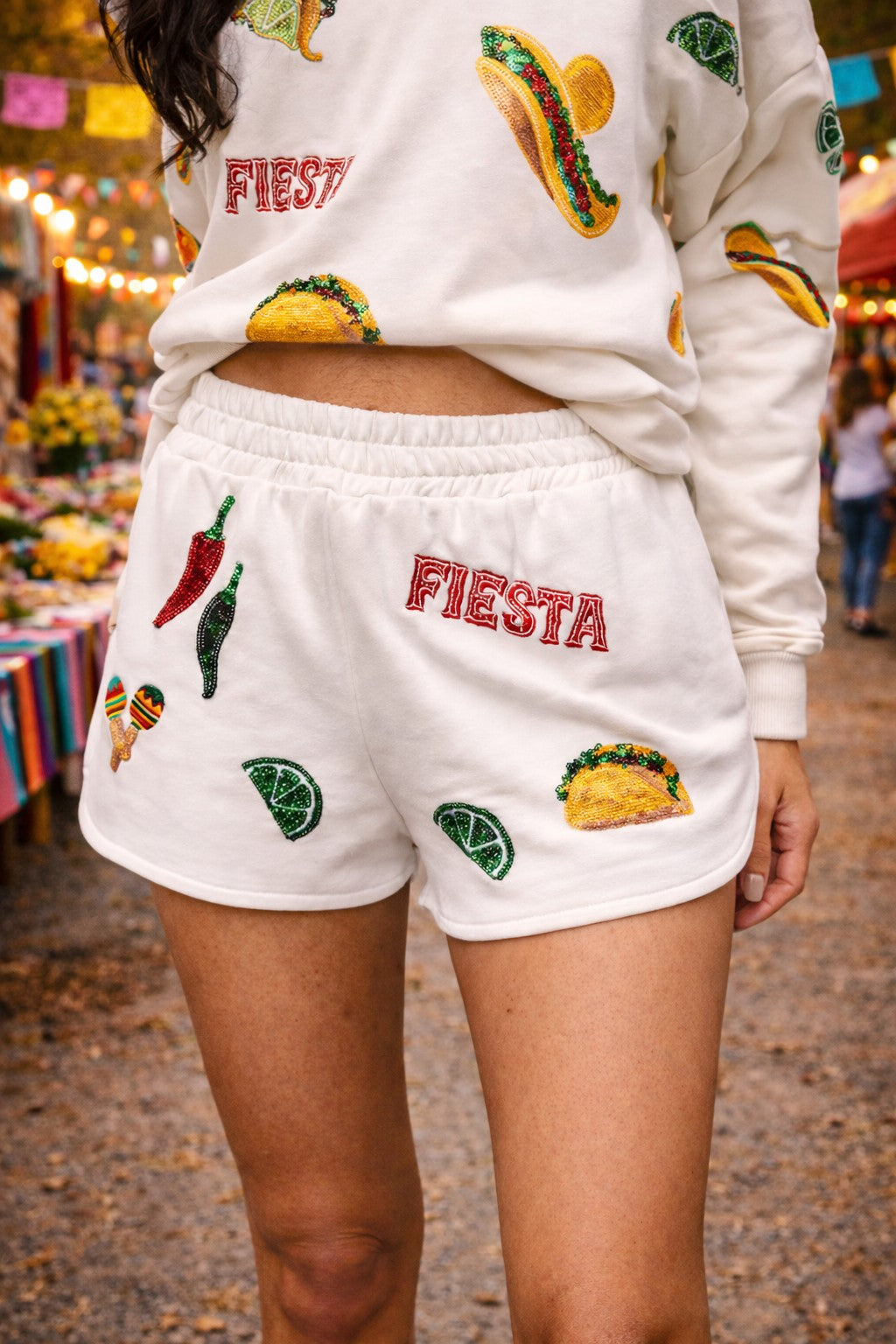 Queen of Sparkles Beige Cinco Icon Short-Shorts-Queen Of Sparkles-Deja Nu Boutique, Women's Fashion Boutique in Lampasas, Texas