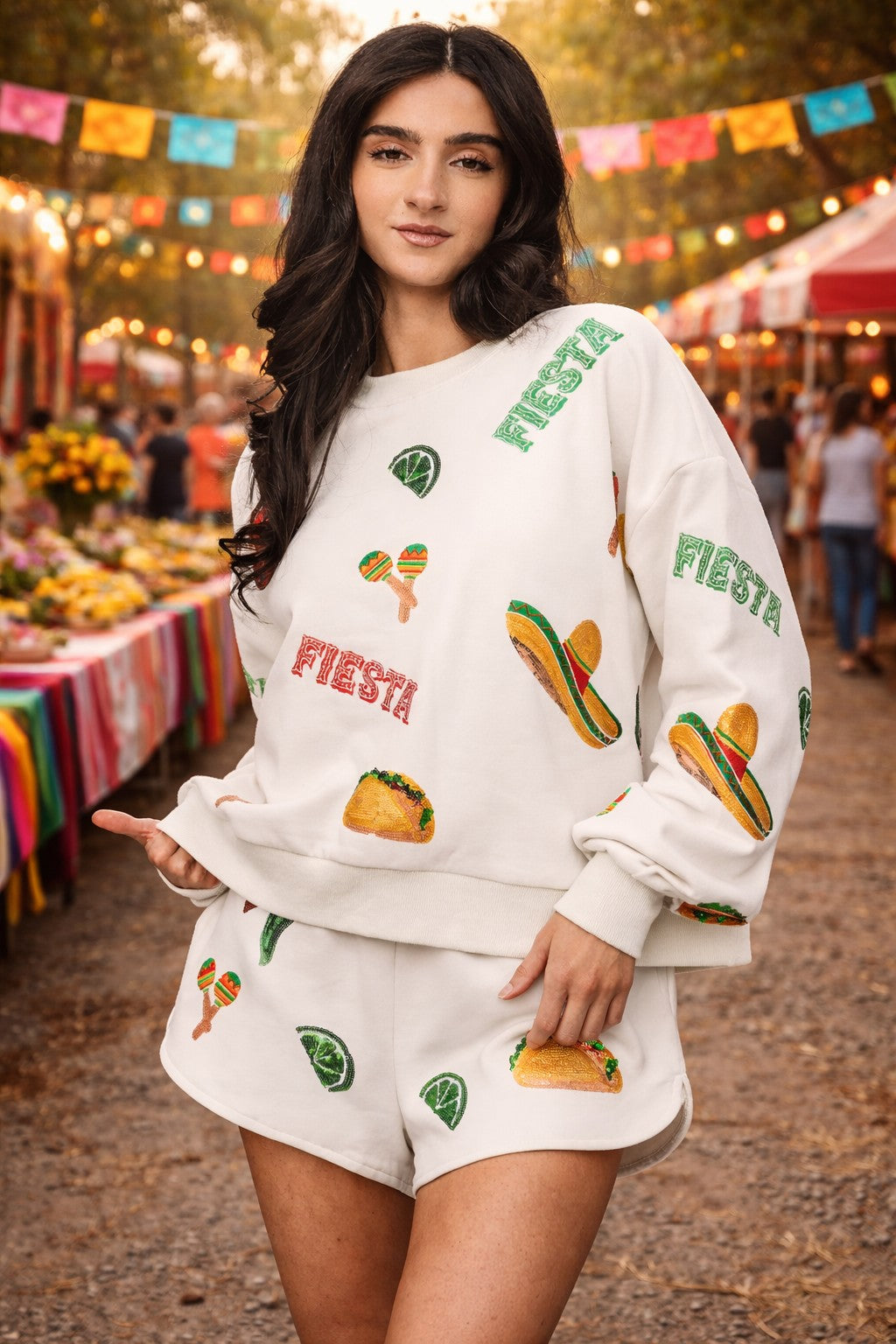 Queen of Sparkles Beige Cinco Icon Sweatshirt-sweatshirt-Queen Of Sparkles-Deja Nu Boutique, Women's Fashion Boutique in Lampasas, Texas