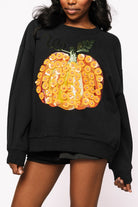 Queen of Sparkles Black & Orange Flower Sequin Pumpkin Sweatshirt-sweatshirt-Queen Of Sparkles-Deja Nu Boutique, Women's Fashion Boutique in Lampasas, Texas