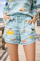 Queen of Sparkles Blue Dogs Swimming on Floats Sweatshirt-sweatshirt-Queen Of Sparkles-Deja Nu Boutique, Women's Fashion Boutique in Lampasas, Texas