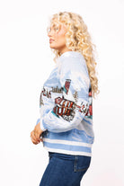 Queen of Sparkles Blue & White Snowy Town Scene Button Up Cardigan-Cardigans & Kimonos-Queen Of Sparkles-Deja Nu Boutique, Women's Fashion Boutique in Lampasas, Texas