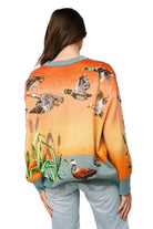 Queen of Sparkles Ducks Flying Sunrise Sweater-Sweaters-Queen Of Sparkles-Deja Nu Boutique, Women's Fashion Boutique in Lampasas, Texas
