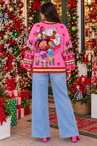Queen of Sparkles Hot Pink Vintage Mrs. Claus Sleigh Sweatshirt-sweatshirt-Queen Of Sparkles-Deja Nu Boutique, Women's Fashion Boutique in Lampasas, Texas