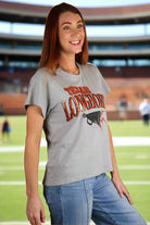 Queen of Sparkles Licensed Texas Longhorns Megaphone Icons Tee – Game Day Glitter in Gray-T-Shirts-Queen Of Sparkles-Deja Nu Boutique, Women's Fashion Boutique in Lampasas, Texas