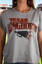 Queen of Sparkles Licensed Texas Longhorns Megaphone Icons Tee – Game Day Glitter in Gray-T-Shirts-Queen Of Sparkles-Deja Nu Boutique, Women's Fashion Boutique in Lampasas, Texas