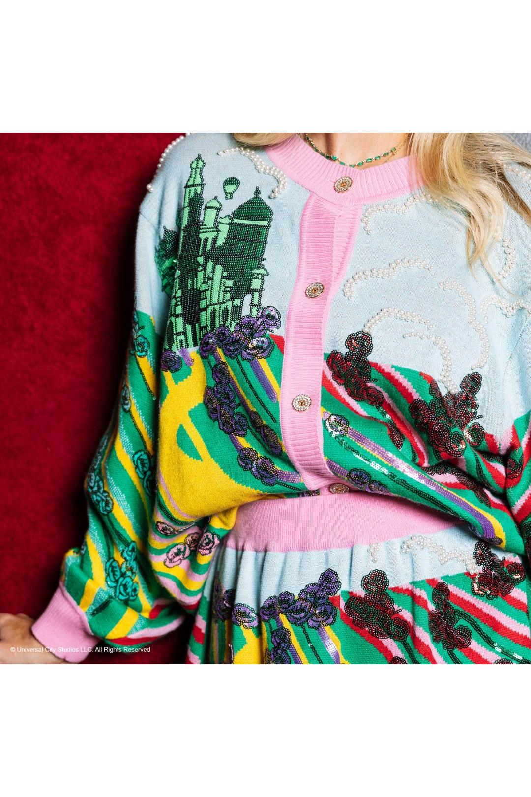 Queen of Sparkles Licensed Yellow Brick Road to Oz Button Up Cardigan-Cardigans & Kimonos-Queen Of Sparkles-Deja Nu Boutique, Women's Fashion Boutique in Lampasas, Texas