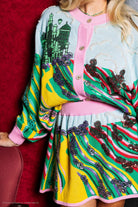 Queen of Sparkles Licensed Yellow Brick Road to Oz Button Up Cardigan-Cardigans & Kimonos-Queen Of Sparkles-Deja Nu Boutique, Women's Fashion Boutique in Lampasas, Texas