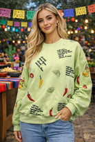 Queen of Sparkles Lime Green Spicy Margarita Recipe Icon Sweatshirt-sweatshirt-Queen Of Sparkles-Deja Nu Boutique, Women's Fashion Boutique in Lampasas, Texas