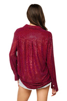 Queen of Sparkles Maroon Rhinestone Button Up Top-shirts-Queen Of Sparkles-Deja Nu Boutique, Women's Fashion Boutique in Lampasas, Texas