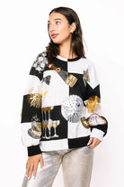 Queen of Sparkles Multi Checkered NYE Icon Sweatshirt-sweatshirt-Queen Of Sparkles-Deja Nu Boutique, Women's Fashion Boutique in Lampasas, Texas
